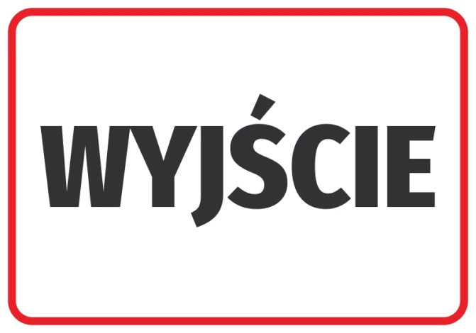 Exit Sticker N047 - Graphic design. Red circle with white uppercase text EXIT.