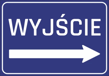 Exit Sticker N059 - Graphic design. Blue background with white EXIT text and right arrow.