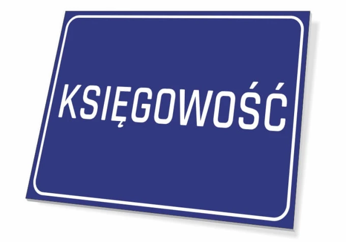 Accounting Plaque - Graphic Design. Simple plaque with a blue background and white text ACCOUNTING.