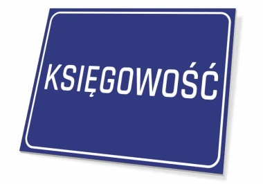 Accounting Plaque - Graphic Design. Simple plaque with a blue background and white text ACCOUNTING.
