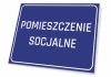 Social Room Sign - Graphic Design. Simple rectangular sign with a blue background and white text.