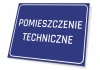 Technical Room Sign - Graphic Design. Simple rectangular shape with white text on a blue background.