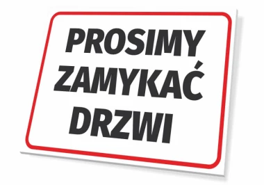 Please close the door sign T048 - Simple rectangular design with a white background and large black text.