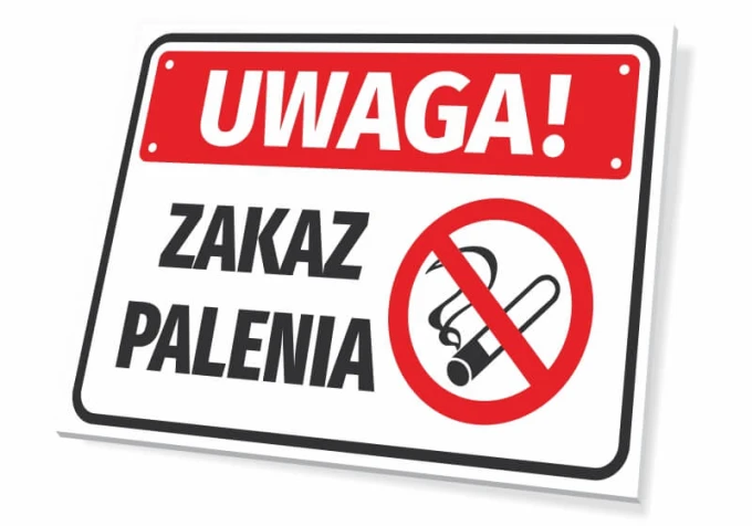 No Smoking Sign - Graphic Design. Red "Attention" text and crossed-out cigarette symbol on a white background.