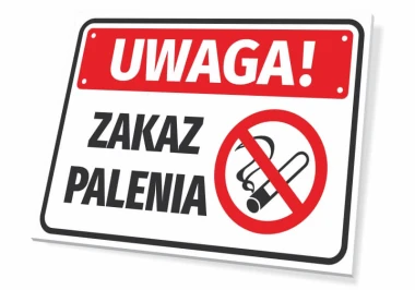 No Smoking Sign - Graphic Design. Red "Attention" text and crossed-out cigarette symbol on a white background.