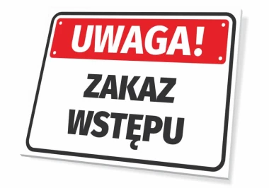 Warning sign - No entry. Simple rectangular sign with a red background and large black text.