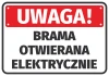 Electric gate sticker - Graphic design. Red background with white "WARNING!" and black "ELECTRIC GATE" text.