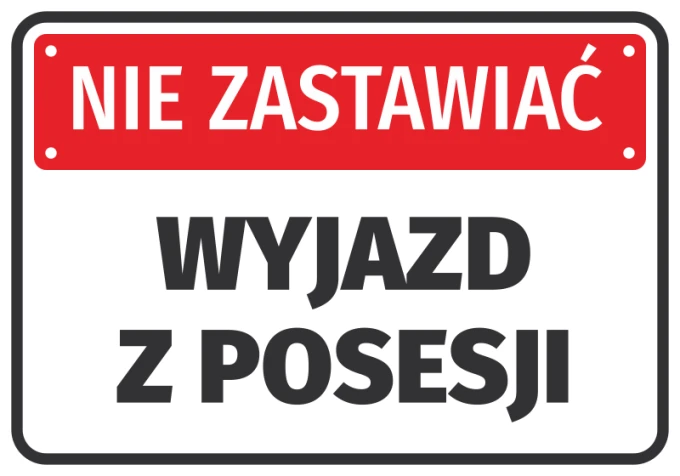 Do Not Block, Exit from Property - Graphic Design. Red background with white text in large letters.