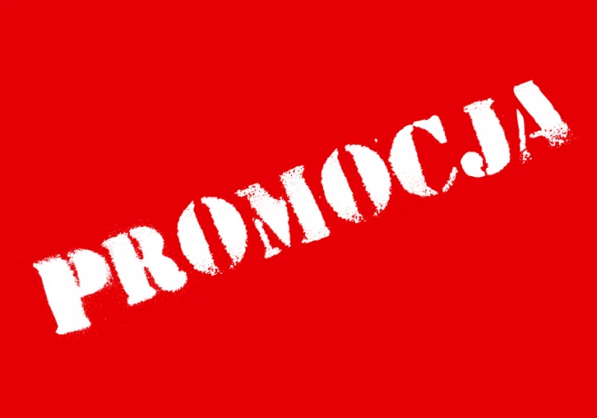 Promotion Sticker - Graphic design. Red background with white graffiti-style PROMOTION text.