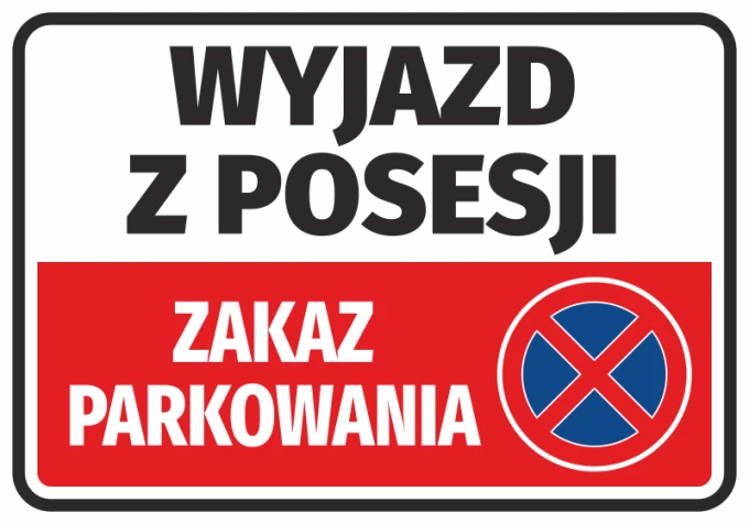 Information Sticker Departure From The Property, No Parking