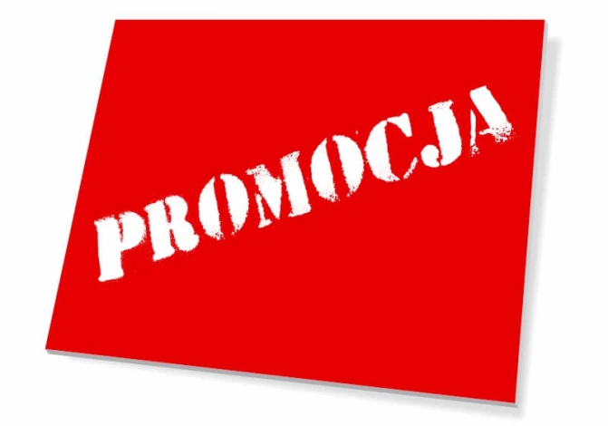 Promotion sign - Graphic design. Red background with bold white text reading PROMOTION.