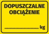 Load Limit Sticker - Graphic Design. Yellow background with large black text and space for weight in kilograms.