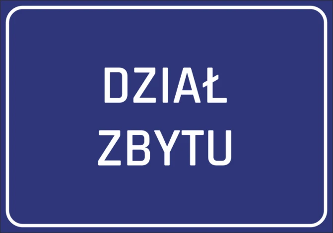 Sales Department Sticker - Graphic design. Simple rectangular shape with large white text on a dark blue background.