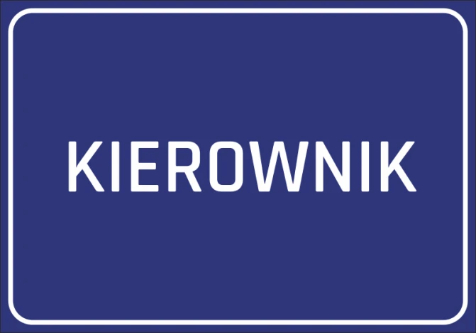 Manager Sticker - Graphic design. Simple rectangular shape with white text on a dark blue background.