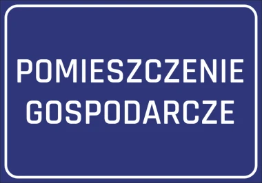Utility Room Sticker - Graphic Design. Blue background with white text "UTILITY ROOM".