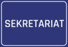 Office sticker - Graphic design. Blue background with white uppercase text reading SECRETARIAT.