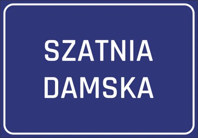 Women\'s Locker Room Sticker - Graphic design. Simple rectangular shape with white text on a blue background.