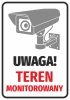 Surveillance Area Sticker N127 - Graphic design with a video camera on a gray background and "WARNING" in bold letters.