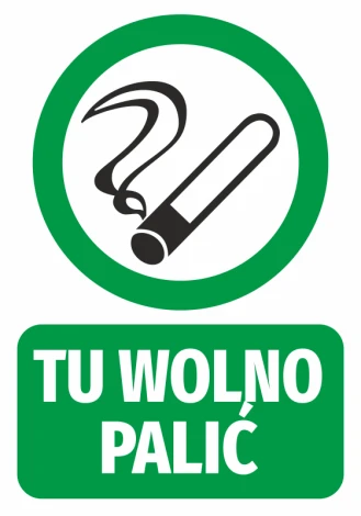 No Smoking Sticker - Graphic Design. Green circle with a cigarette and text on a rectangle.