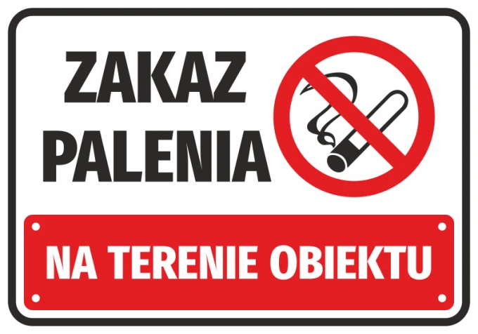 No Smoking Sticker - Graphic Design. Red circle with a crossed-out cigarette, black text.