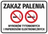 No Smoking Tobacco and E-cigarettes Sticker N136 - Graphic Design with Two Struck-Out Symbols