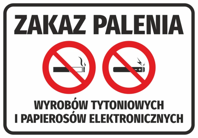 No Smoking Tobacco and E-cigarettes Sticker N136 - Graphic Design with Two Struck-Out Symbols