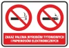 No Smoking Tobacco and E-Cigarette Sticker N137 - Graphic Design with Two Prohibition Symbols