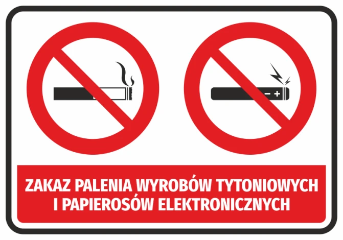 No Smoking Tobacco and E-Cigarette Sticker N137 - Graphic Design with Two Prohibition Symbols
