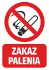 No Smoking Sticker - Graphic Design. Red circle with a crossed-out cigarette and text on a white background.