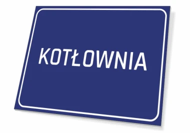 Boiler Room Sign T166 - Simple rectangular sign with white text "BOILER ROOM" on a blue background.