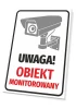 Surveillance Area Sign - Graphic design featuring a monitoring camera with a red WARNING! label.