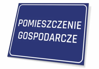 Utility Room Sign - Graphic Design. Simple rectangular sign with a blue background and white text.