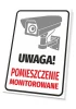 Surveillance Room Sign - Graphic design featuring a monitoring camera on a white background with red accents.
