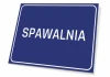 Welding sign - Graphic design. Simple rectangular sign with white text on a blue background.