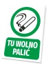 No Smoking Sign - Graphic Design. Round green frame with cigarette symbol and text on a rectangular background.