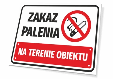 No Smoking Sign - Graphic Design. Red text on a white background with a no smoking symbol.