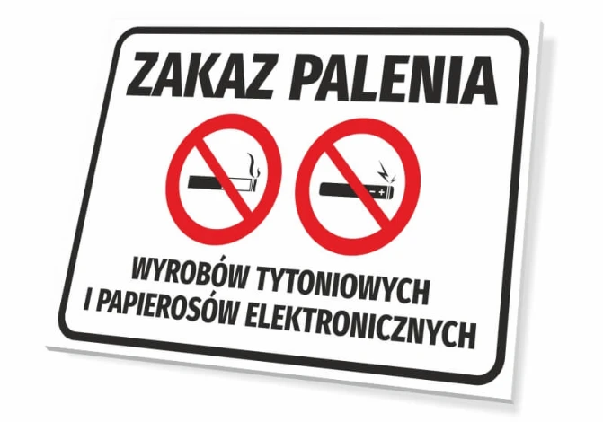 No Smoking sign for tobacco and electronic cigarettes T136 - Graphic design on a white background.