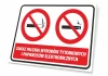 No Smoking Tobacco and E-Cigarettes Sign T137 - Graphic Design. Two Red Circles.