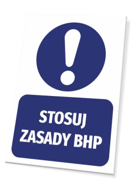 Safety Rules Sign - Graphic Design. Round symbol with an exclamation mark above a rectangular text.