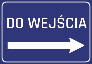 Right Entrance Sticker N250 - Graphic design with blue background, white text, and right-pointing arrow.