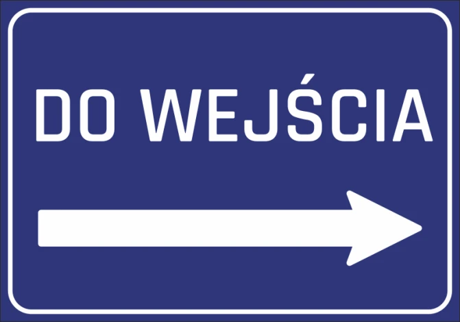 Right Entrance Sticker N250 - Graphic design with blue background, white text, and right-pointing arrow.