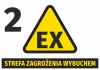 Explosion hazard sticker N267 - Graphic design. Yellow triangle with black text and number 2.