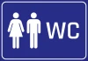 WC Sticker N235 - Graphic design featuring a woman and man next to the WC sign.