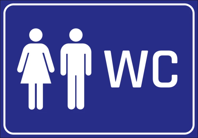 WC Sticker N235 - Graphic design featuring a woman and man next to the WC sign.