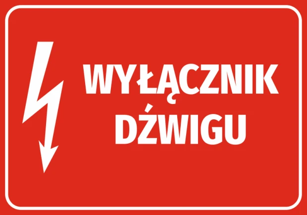 Crane Switch Sticker - Graphic Design. Red background with white text and lightning symbol.