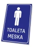 Men\'s Toilet Sign T233 - Graphic design with blue background, white letters, and male symbol.