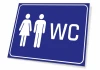 WC Sign T235 - Graphic design featuring male and female icons next to the WC label.