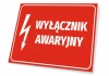 Emergency Switch Sign T241 - Graphic design with red background, white text, and lightning bolt symbol.