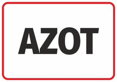 Nitrogen sticker - Graphic design with large black letters on a white background, framed in red.