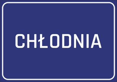 Refrigerator Sticker - Graphic design. Blue background with white text "REFRIGERATOR" in simple letters.
